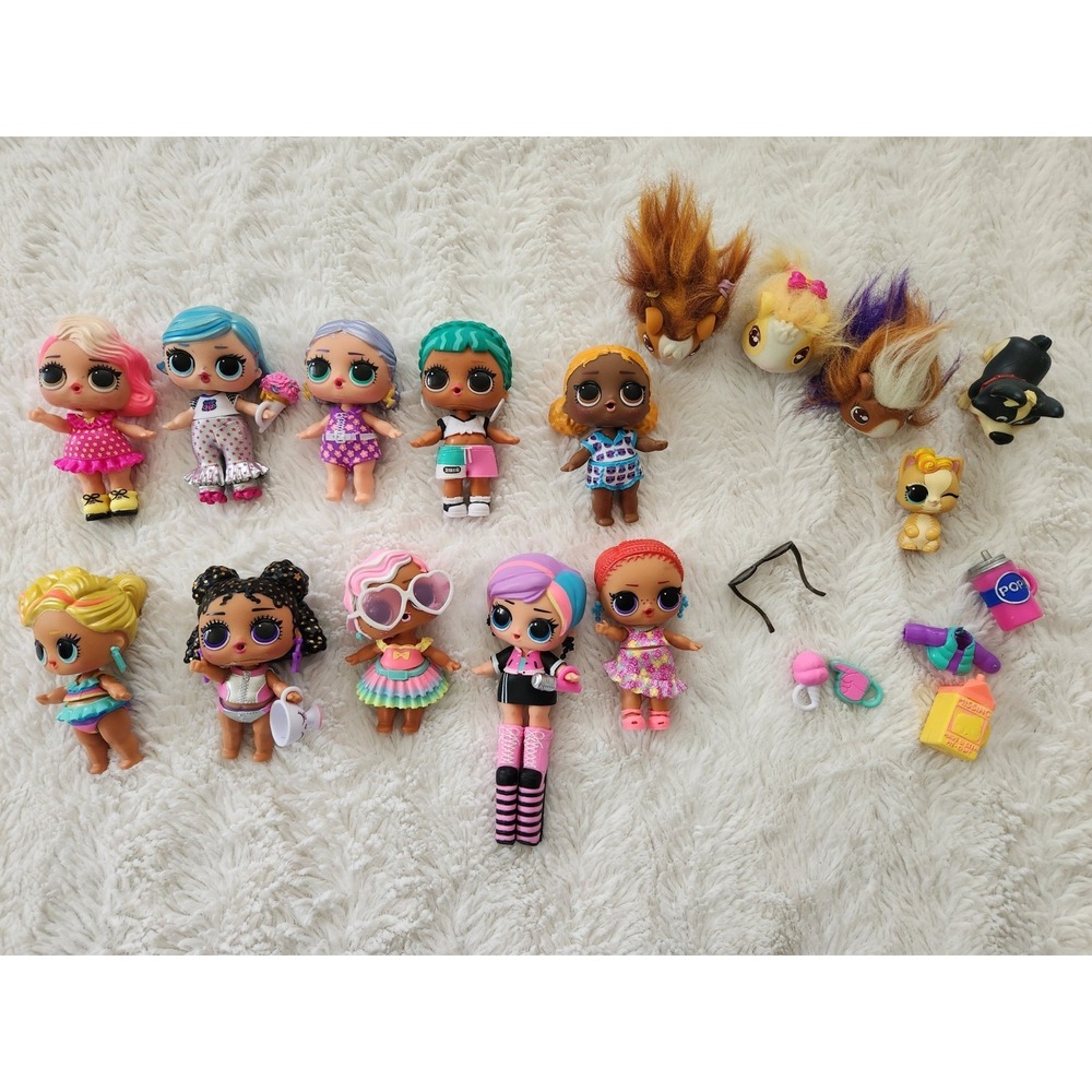 L.O.L. Surprise! Doll & Pet Lot - 10 Dolls, 5 Pets, Accessories & Outfits